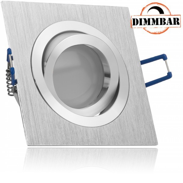 LED Einbaustrahler Set Bicolor (chrom / gebürstet) mit LED GU10 Markenstrahler von LEDANDO - 5W DIMM