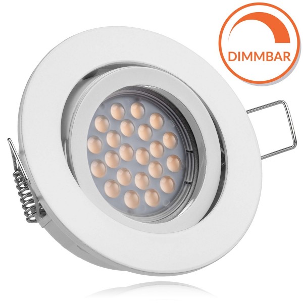 LED Einbaustrahler Set Weiß mit LED GU10 Markenstrahler von LEDANDO - 5W - DIMMBAR - schwenkbar - wa