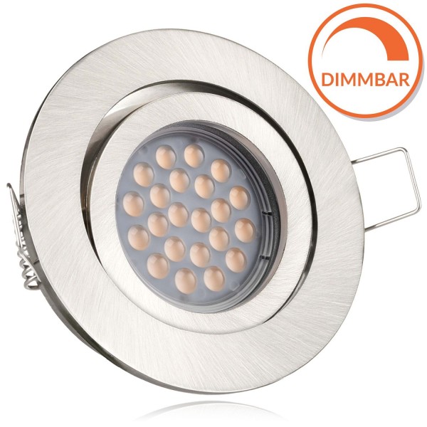 LED Einbaustrahler Set mit LED GU10 Markenstrahler - dimmbar - von LEDANDO - 5W - schwenkbar - warmw