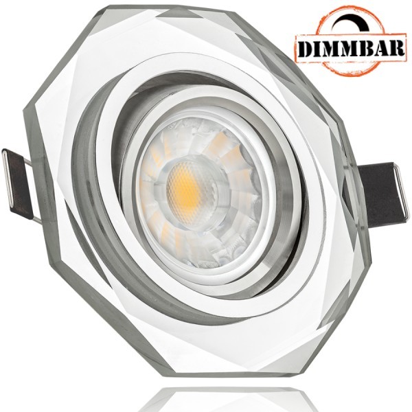 LED Einbaustrahler Set Weiß mit LED GU10 Markenstrahler von LEDANDO - 7W DIMMBAR - warmweiss 2700K -