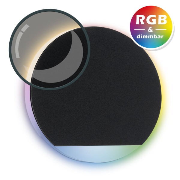 RGB LED Treppenbeleuchtung KID aus Aluminium in anthrazit rund für Schalterdoseneinbau 60/68mm - 11