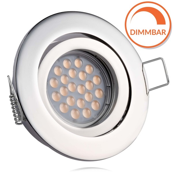 LED Einbaustrahler Set mit LED GU10 Markenstrahler - dimmbar - von LEDANDO - 5W - schwenkbar - warmw