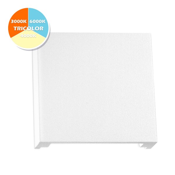 LED Treppenbeleuchtung Alu eckig weiss für Schalterdose 3Color warmweiss - neutralweiss - kaltweiss